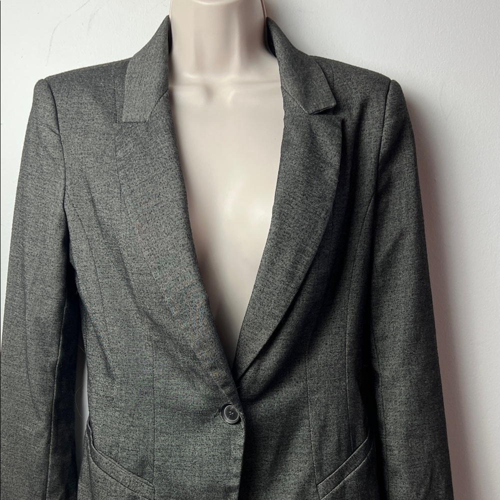 Zara Classic Gray Women's Buttoned Fitted Blazer